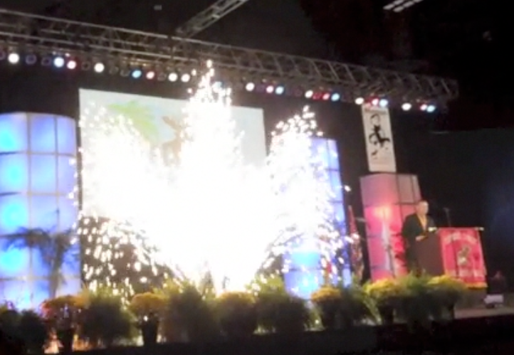  indoor pyrotechnics gerb fountian at a event